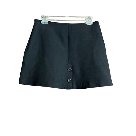Women's Zara Medium Mini Skirt, Black, Front Pockets, Side Zipper - Picture 4 of 8
